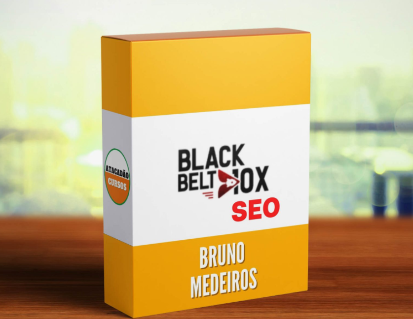 Capa do curso Black Belt 10x SEO de Bruno Medeiros com foco em SEO técnico e alta conversão