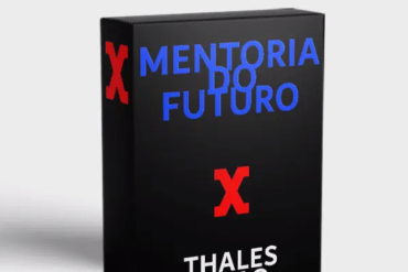 Capa da Mentoria do Futuro de Thales Baião com elementos de sucesso em e-commerce.