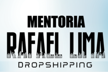 Logo Mentoria Rafael Lima com fundo de gráficos de crescimento de vendas dropshipping