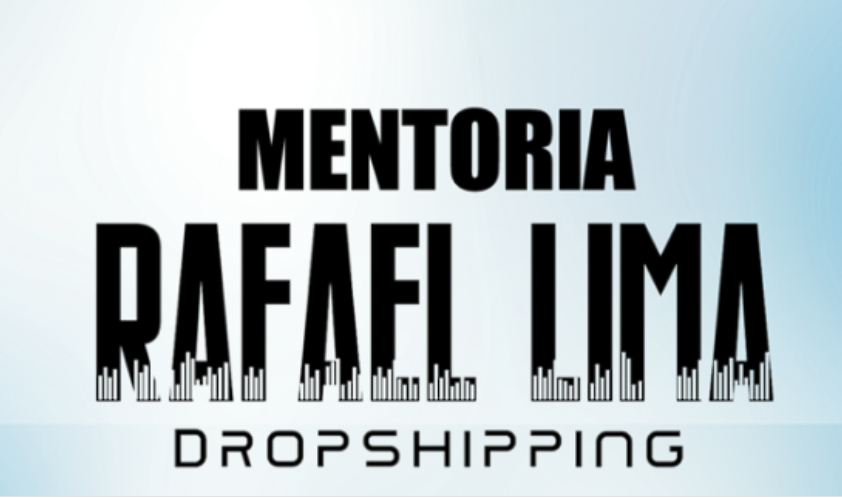 Logo Mentoria Rafael Lima com fundo de gráficos de crescimento de vendas dropshipping