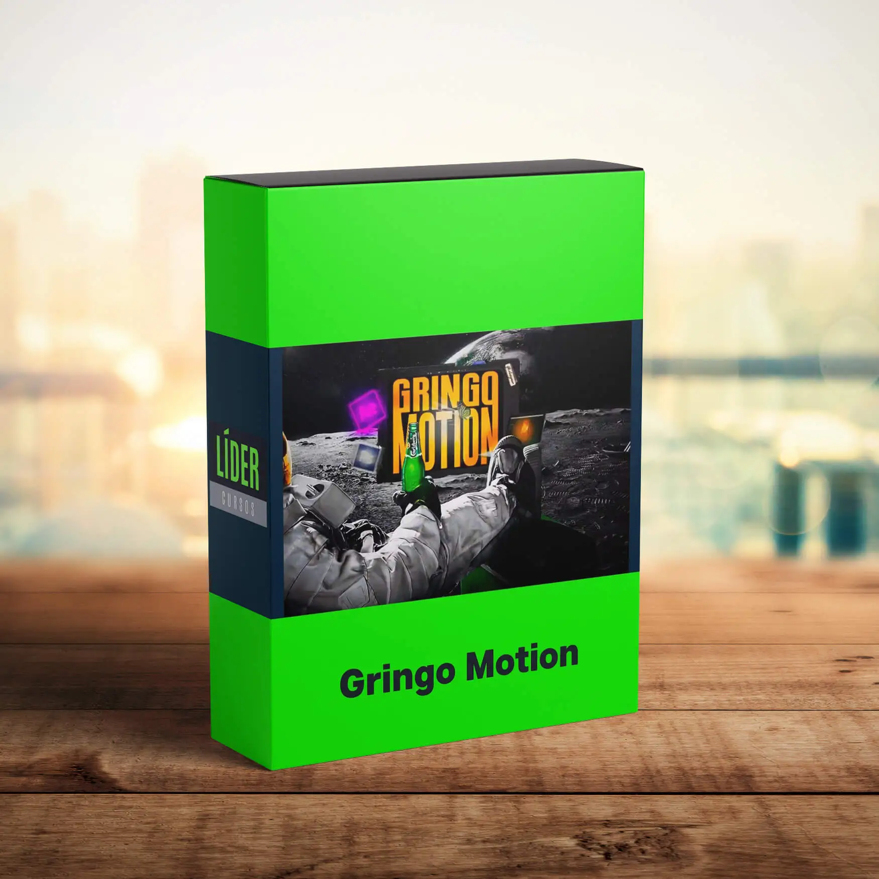 Capa do Curso Gringo Motion com elementos de design e animação