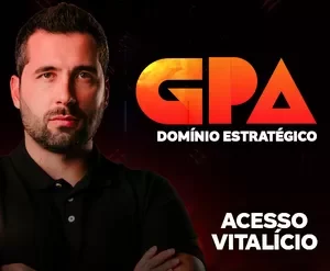 Capa do Curso GPA Domínio Estratégico Caio Calderaro com ícones de tráfego pago e conversão