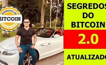 Capa do curso Segredos do Bitcoin 2.0 de Ronaldo Silva com fundo abstrato de criptomoedas