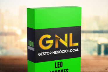 Curso GNL Gestor Negócio Local Leo Junckes em tela de computador com gráficos de performance