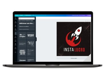 Capa do curso Insta Lucro com ícones de gráfico, dinheiro e Instagram em destaque.