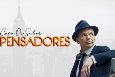 Capa do curso Os Pensadores da Casa Do Saber com detalhes de figuras históricas e símbolos filosóficos