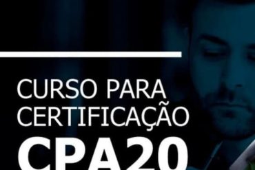 Capa do Curso CPA-20 de Guilherme Almeida com título em destaque e ícones de certificado e download.