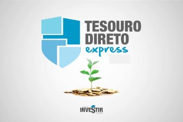 Capa do curso Tesouro Direto Express com ícones de investimento e dinheiro.