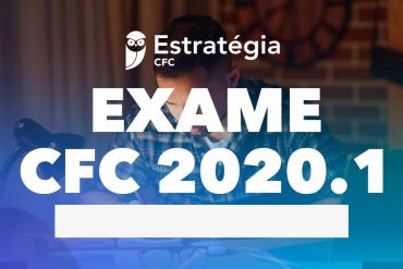 Capa do curso CFC 2020.1 da Estratégia Concursos com ícones de download e estudo.