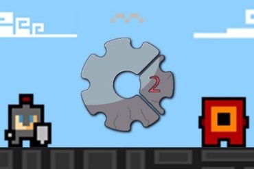 Desenvolvedor usando Construct 2 para criar jogo de plataforma com aventura.