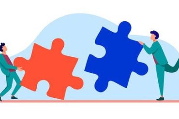 Ilustração de análise combinatória com gráficos e números para tomada de decisão em negócios