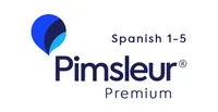 Capa do curso Pimsleur Espanhol 1-5 com ícones de aprendizado de idiomas