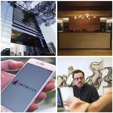 Imagem conceitual de um smartphone exibindo o logo do Instagram e elementos gráficos da Empiricus, simbolizando a nova era e estratégias de marketing digital.