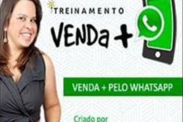 Tela de um smartphone exibindo o Treinamento Vender Mais pelo Zap de Kerlia Sousa, com gráficos de vendas aumentando.