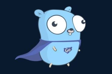 Desenvolvedor sorrindo enquanto codifica em Golang, tela com código completo da aplicação
