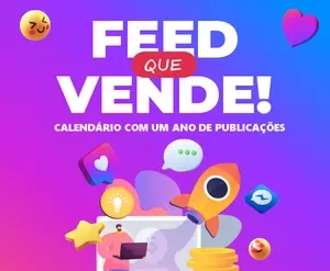 Capa do curso Feed Que Vende de Sirlei dos Santos com design moderno e elementos de venda.
