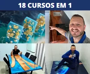 Estudante aprendendo a trabalhar com resina epóxi no curso Escola do Epóxi JA Training 2022.