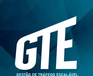 Capa do curso Gestão de Tráfego Escalável por Victor Anjos, com ícones de gráficos e funis de vendas