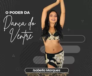 Bailarina Isabella Marques ensinando Dança do Ventre em curso online