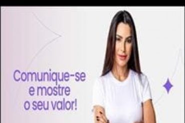 Capa do curso Comunique-se de Cíntia Chagas com destaque para comunicação e valor profissional.