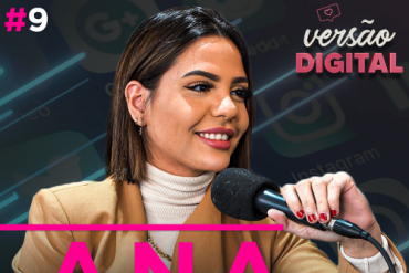 Ana Jords apresentando o curso Direção Digital 2.0, com ícones de marketing digital e sucesso financeiro.