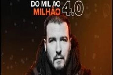 Thiago Nigro explicando a Mentoria Mil ao Milhão 4.0, com gráficos de investimento e crescimento financeiro.