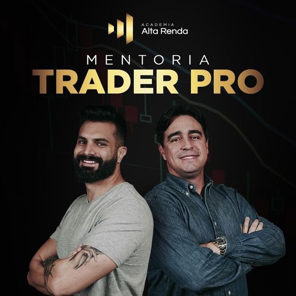 Capa da Mentoria Trader Pro da Academia Alta Renda com gráficos de investimento e símbolo de alta renda