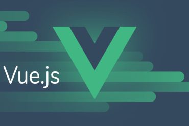 Programador focado codificando em Vue.js com diagramas de Vuex, Composition API e Router ao redor