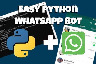 Programador trabalhando em um notebook com código Python para criar um bot de WhatsApp.