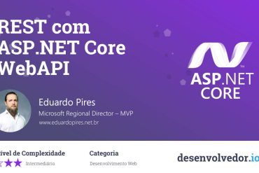 Estudante focado aprendendo a programar APIs REST com ASP.NET Core WebAPI em um notebook moderno.