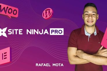 Capa do curso SITE NINJA PRO de Rafael Mota, com destaque para o título e elementos visuais de marketing digital.