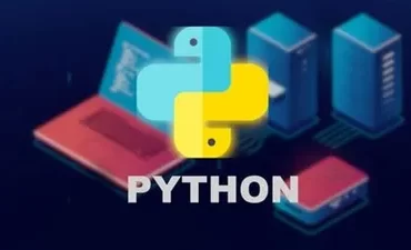 Curso Python Para Quem Não Tem Tempo: Logo do curso com o nome do autor Caio Henrique Sampaio e ícones representando programação.