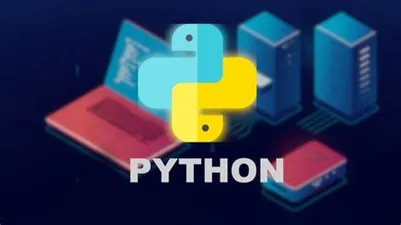Curso Python Para Quem Não Tem Tempo: Logo do curso com o nome do autor Caio Henrique Sampaio e ícones representando programação.